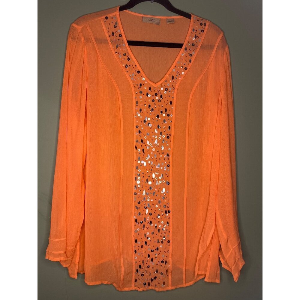 i.e. Woman 1X 100% Silk Sequin Top NWT Classic Old Money Romantic Lightfairy
